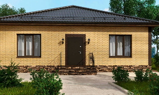 Проекты одноэтажных домов из кирпича | Строй-Втс - Вятские Поляны от 3555 рублей